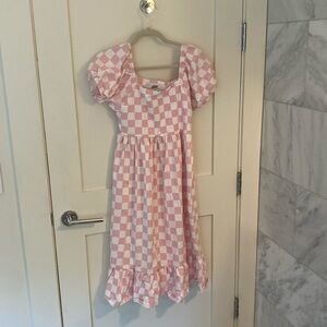 Monica + Andy Adult Organic Life of the Party Dress Pink Check